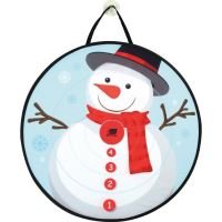 Joc darts Sunflex VELCRO SNOWMAN pe suport sintetic pentru bile velcro, diametru 66cm