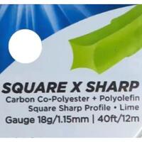 Racordaj Ytex Square-X Sharp Lime 18G/1.15 mm, set 12m