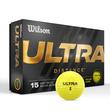 Set mingi golf Wilson Ultra Distance 15 bucati, galben