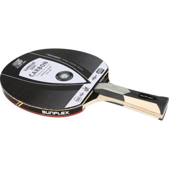 Paleta tenis de masa SUNFLEX SUPREME Soft CARBON , maner concav, burete 2.2 mm