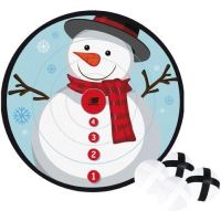 Joc darts Sunflex VELCRO SNOWMAN pe suport sintetic pentru bile velcro, diametru 66cm