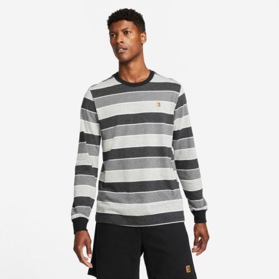 Tricou Nike Court maneca lunga, gri