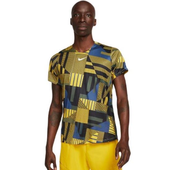 Tricou Nike Court Dri-Fit Advantage, Yellow/Multicolor