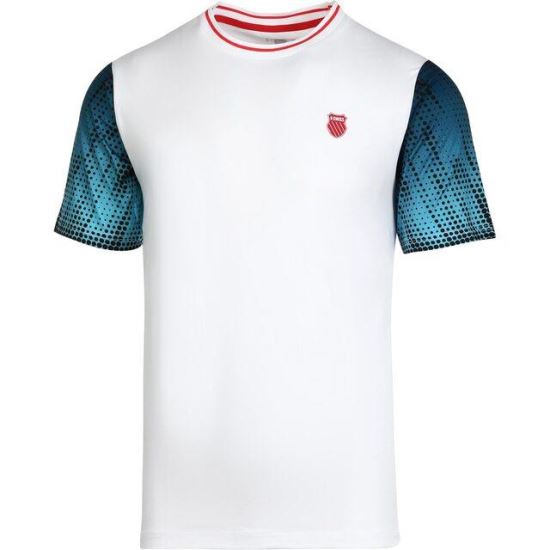 Tricou K-Swiss Hypercourt Print Crew 3, alb