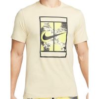 Tricou bumbac Nike Court RG Heritage galben