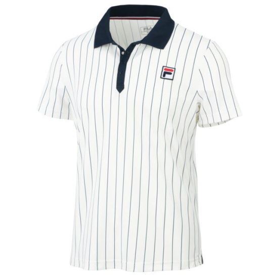 Tricou polo FILA Stripes BJORN barbati alb/bleumarin L