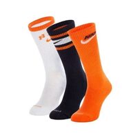 Sosete Nike Everyday Plus Crew, negru/orange/alb, set 3 pereche