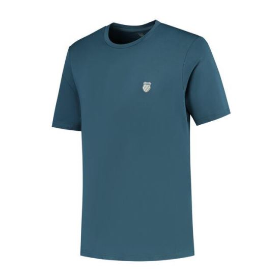 Tricou K-Swiss Hypercourt Basic Crew, teal 