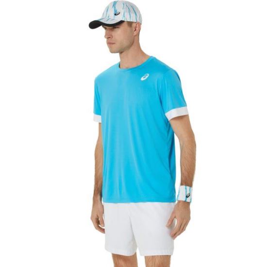 Tricou Asics Court Top digital aqua/white, L