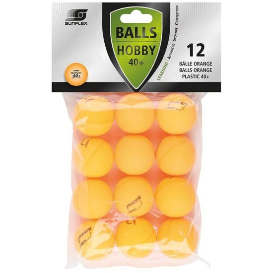 Set mingi tenis de masa SUNFLEX Hobby, portocaliu, 12 bucati