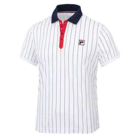 Tricou polo FILA Stripes barbati alb/bleumarin L